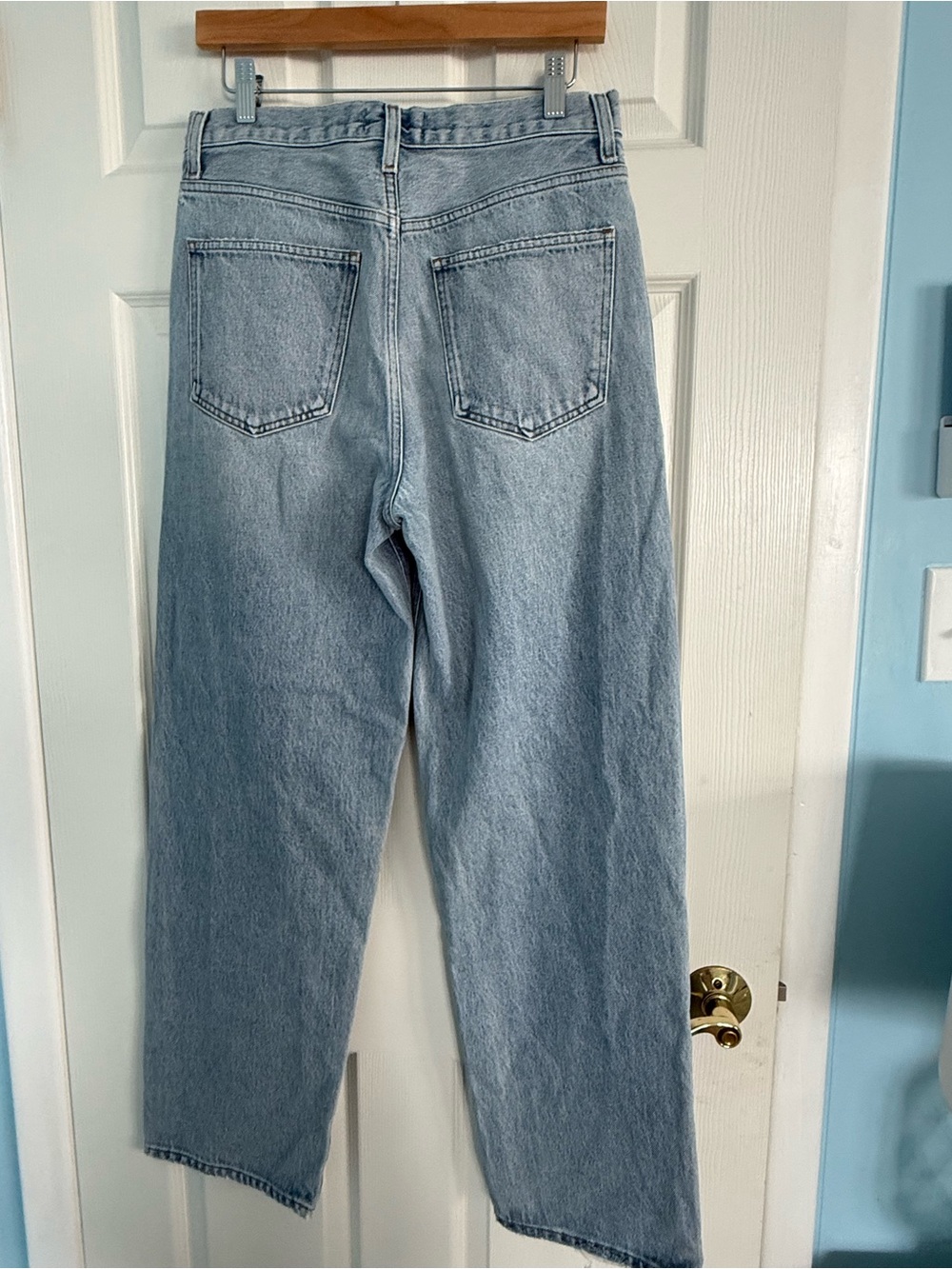 AGOLDE Wide Leg Light Wash Button Fly Jeans NEW Sample Size 27 - Picture 3 of 8
